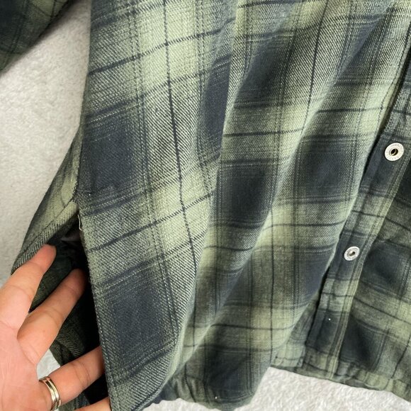 NEW Grizzly Mountain Men's XL Plaid Shirt Jacket Green & Black Sherpa-Lined - Picture 7 of 9